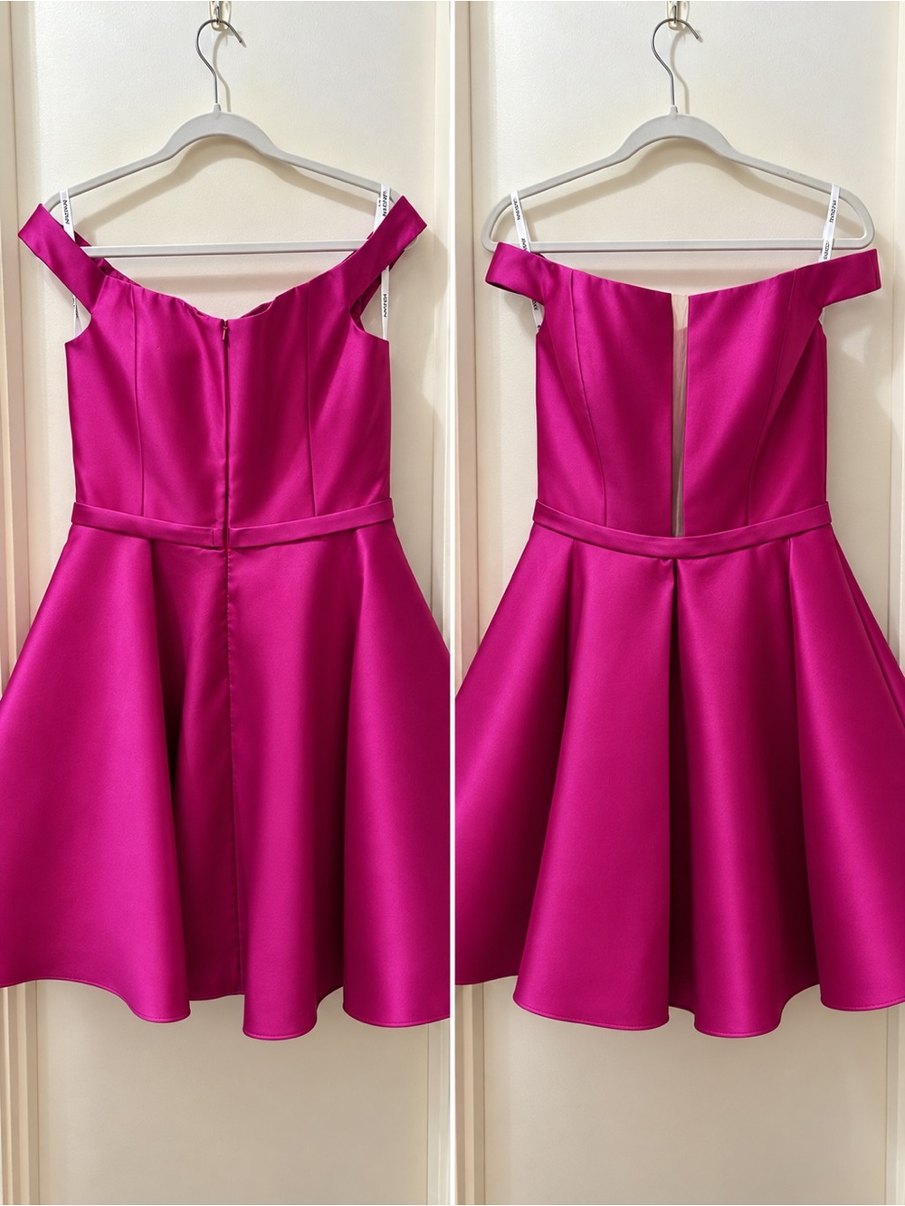 Women’s Off-Shoulder Party Dress in Fuchsia